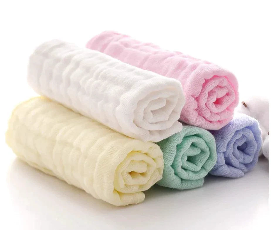 Baby Washcloths - Natural Cotton Baby Wipes - Soft Newborn Face Towel and Washcloth for Sensitive Skin, Registry as Shower, 5 P
