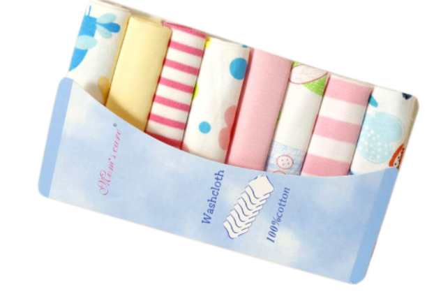 Newborn Cotton Feeding Towels - 8 Pk