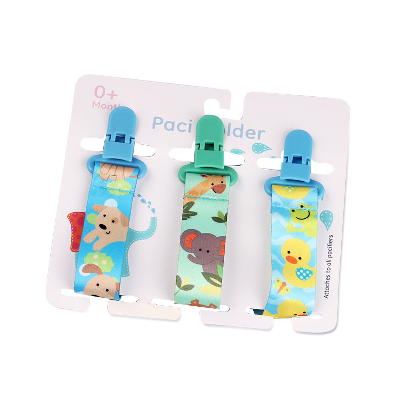 Cartoon Pattern Baby Pacifier Teether 3pk