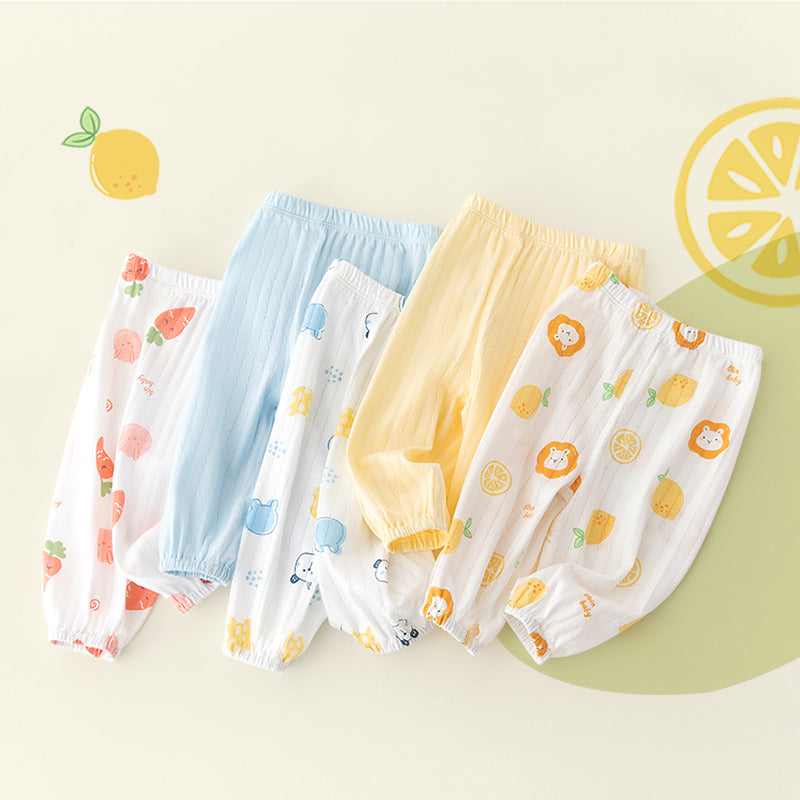 Cotton Linen Anti-Mosquito Pants for Kids (Ages 5-8)