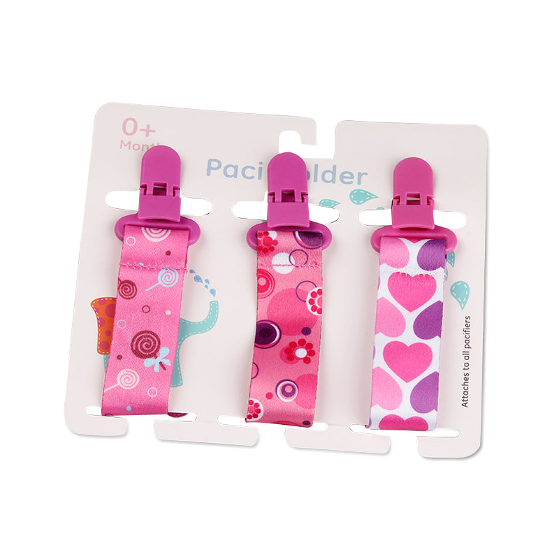 Cartoon Pattern Baby Pacifier Teether 3pk