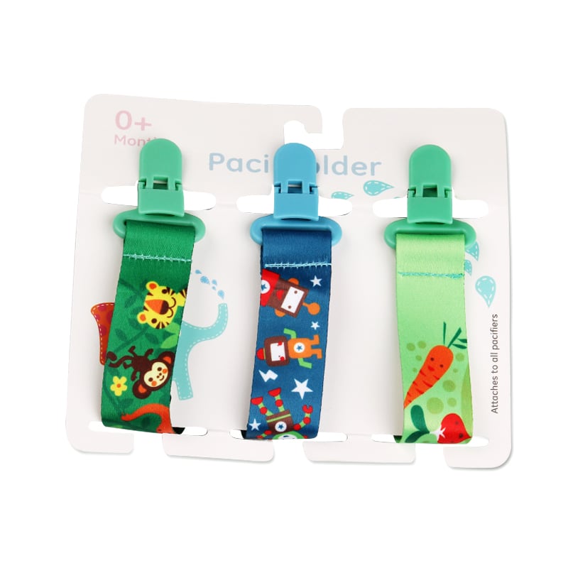 Cartoon Pattern Baby Pacifier Teether 3pk