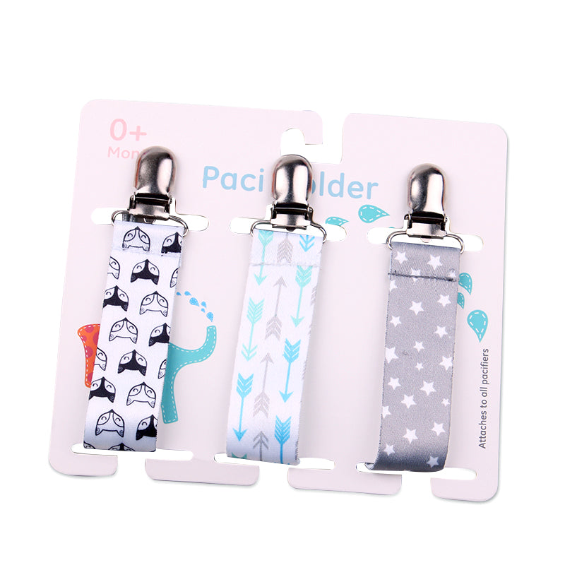 Cartoon Pattern Baby Pacifier Teether 3pk