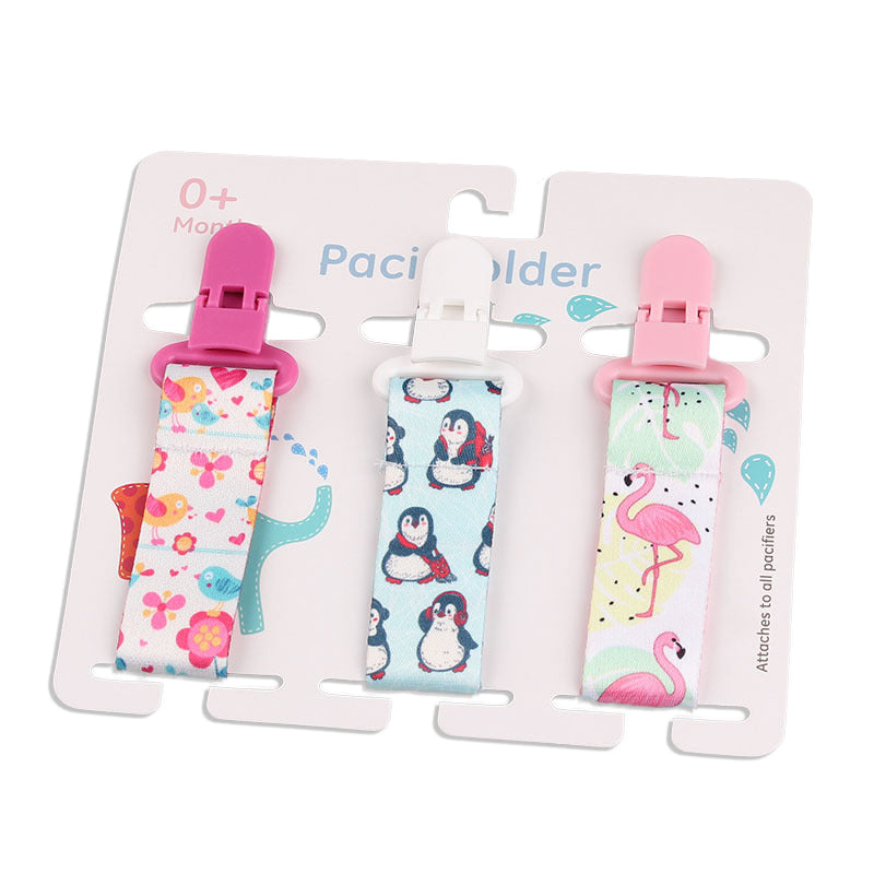 Cartoon Pattern Baby Pacifier Teether 3pk