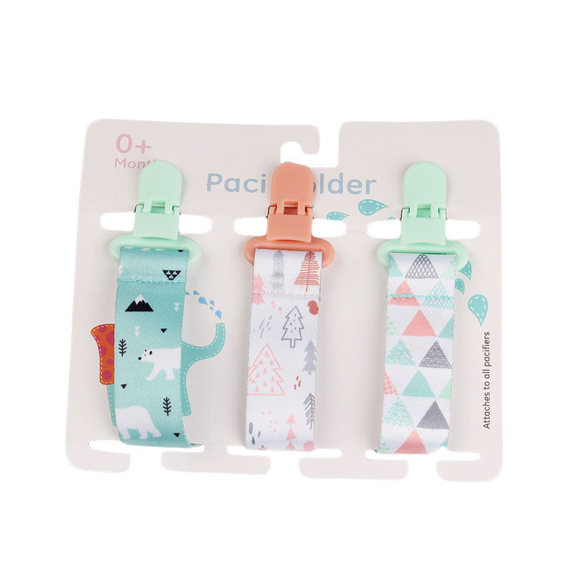 Cartoon Pattern Baby Pacifier Teether 3pk