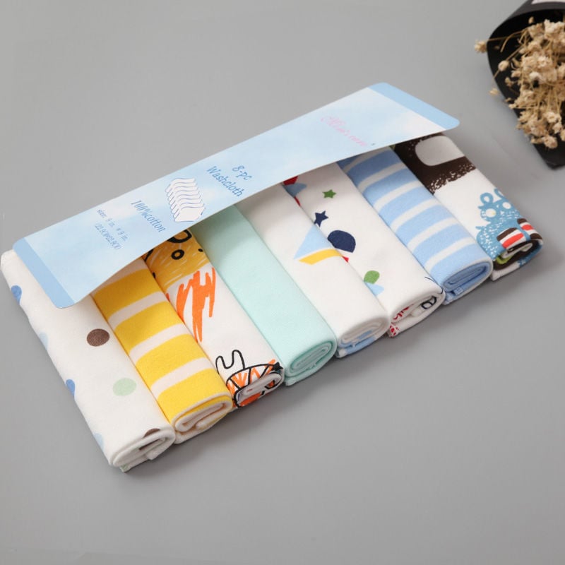 Newborn Cotton Feeding Towels - 8 Pk