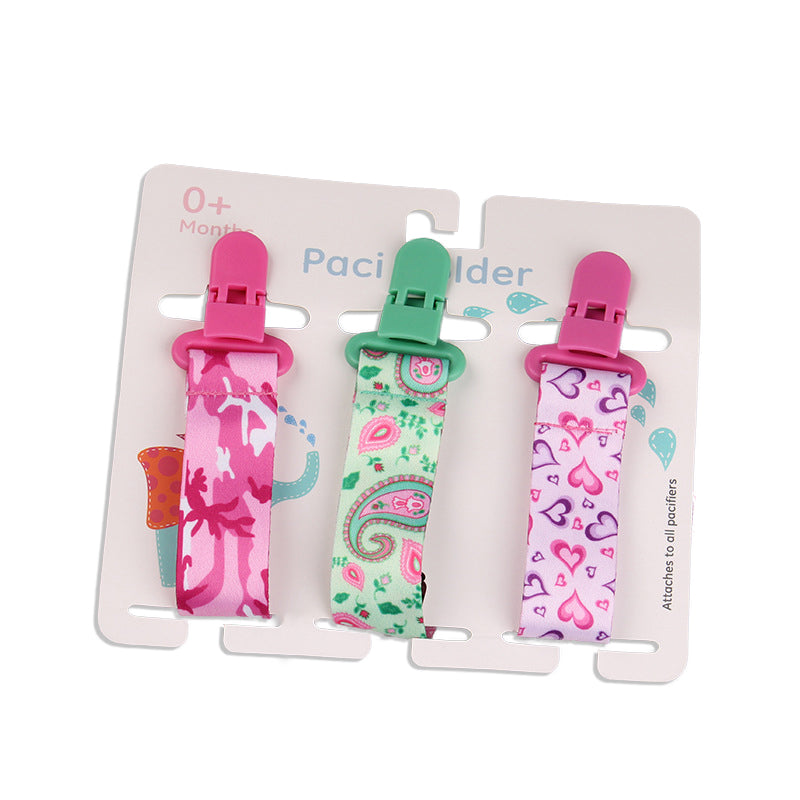 Cartoon Pattern Baby Pacifier Teether 3pk