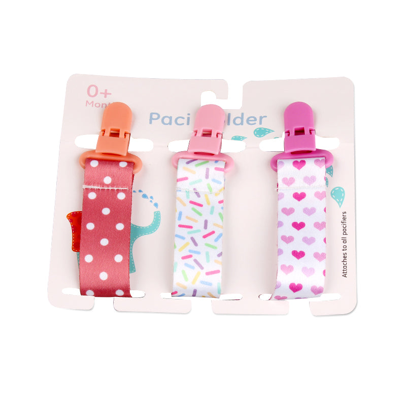 Cartoon Pattern Baby Pacifier Teether 3pk