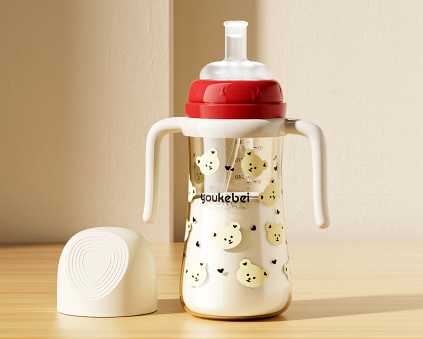 Children's Anti-Spray Learning Drinking Cup with Straw