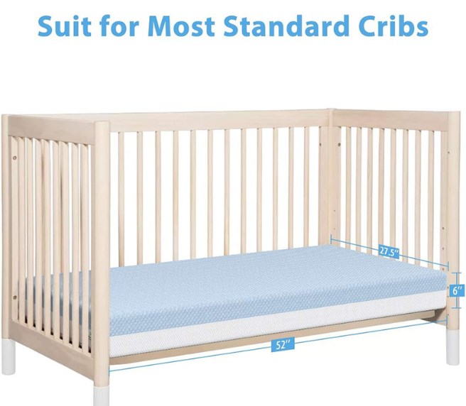 Baby Mattress Memory Foam (52*27.5*6 In.)