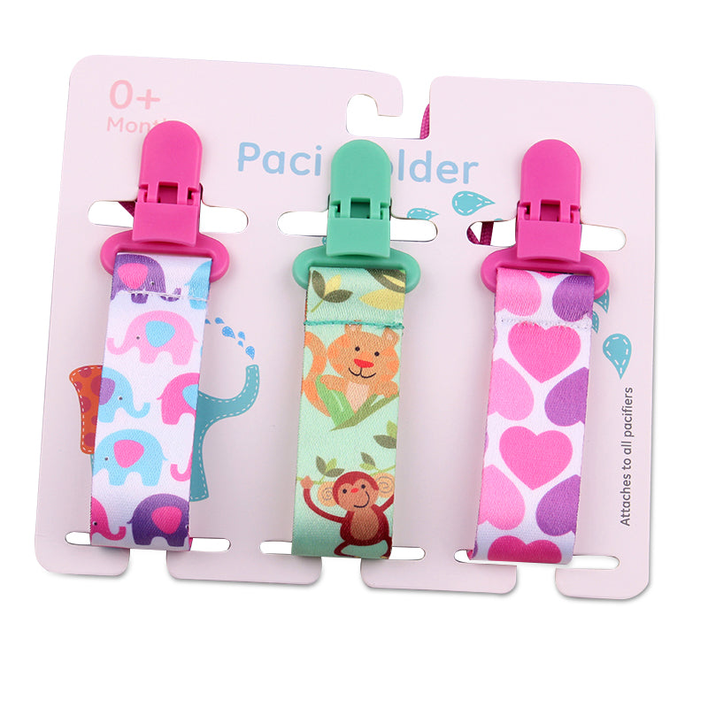 Cartoon Pattern Baby Pacifier Teether 3pk