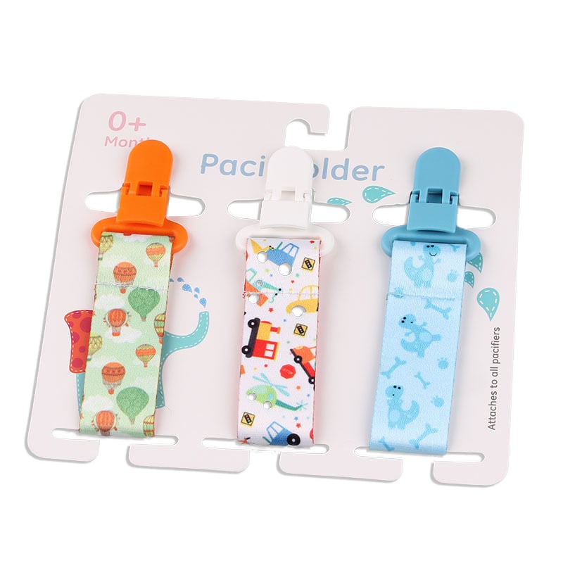 Cartoon Pattern Baby Pacifier Teether 3pk